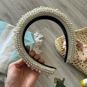 Rhinestone Headband in Ivory